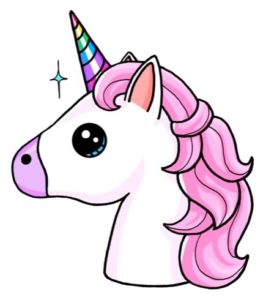 Dibujos kawaii de unicornios y arcoíris