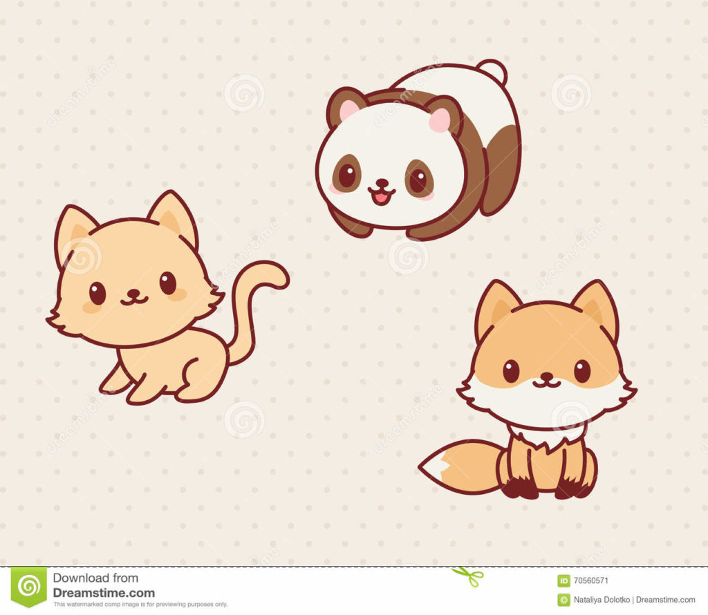 Dibujos kawai de animales para pintar