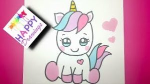 Dibujos kawaii de unicornio paso paso