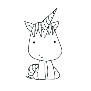 Dibujos kawaii de unicornio para pintar