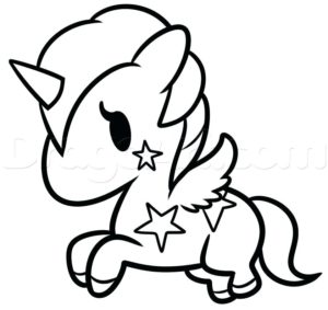 Dibujos kawaii de unicornio para pintar