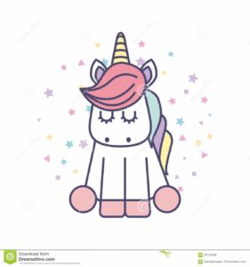 Dibujos unicornios Kawaii para colorear e imprimir
