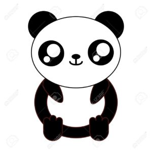 kawaii panda bear animal icon over white background vector illustration