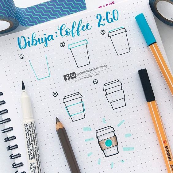 Dibujos aesthetic faciles a color