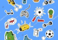 stock-vector-a-set-of-stickers-for-a-teenager-s-lifestyle-doodle-style-vector-graphics-2109817415